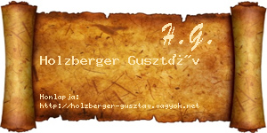 Holzberger Gusztáv névjegykártya
